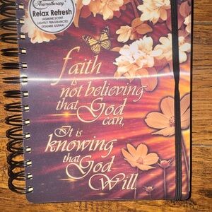 therapy Faith Spiral Journal - Floral Sunset (Brown/Orange)